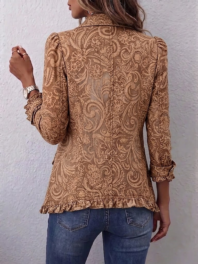 Solène | Veste bohème fleurie vintage à volants
