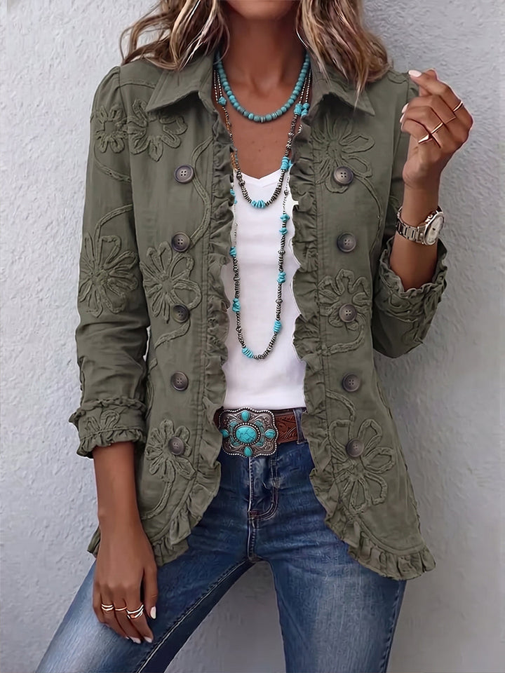 Kamberly | Veste utilitaire à volants et broderies florales bohèmes