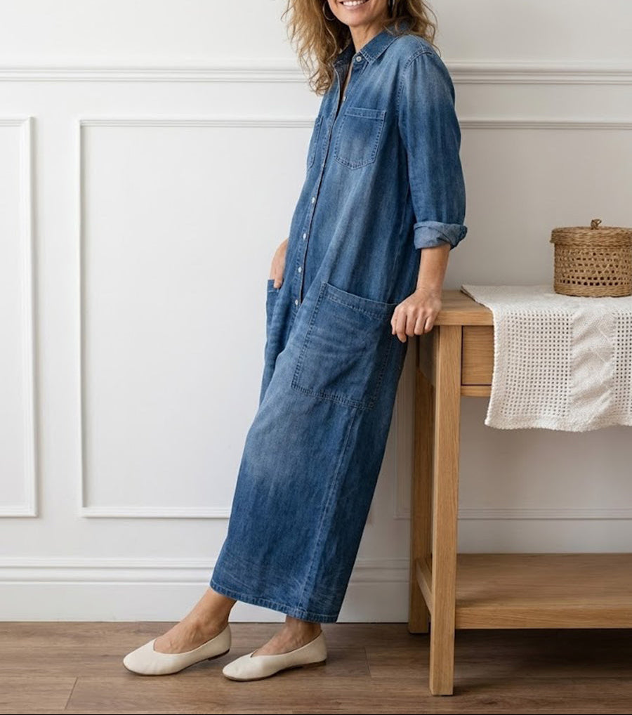 Fleur -  Combinaison en Denim de Coton