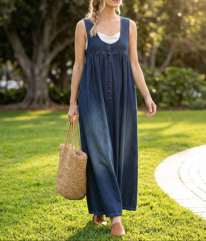 Iva - Robe Maxi en Denim Vintage