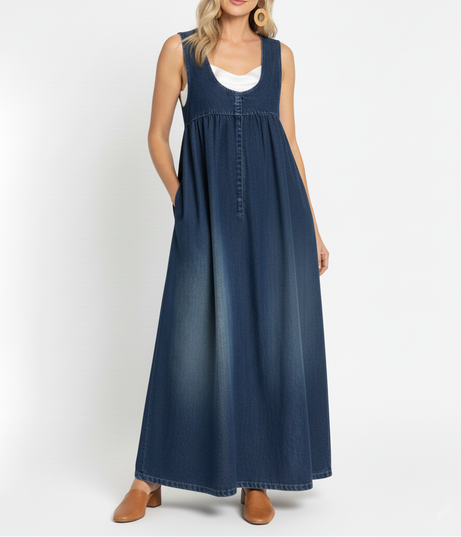 Iva - Robe Maxi en Denim Vintage
