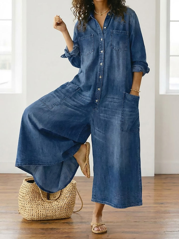 Fleur -  Combinaison en Denim de Coton