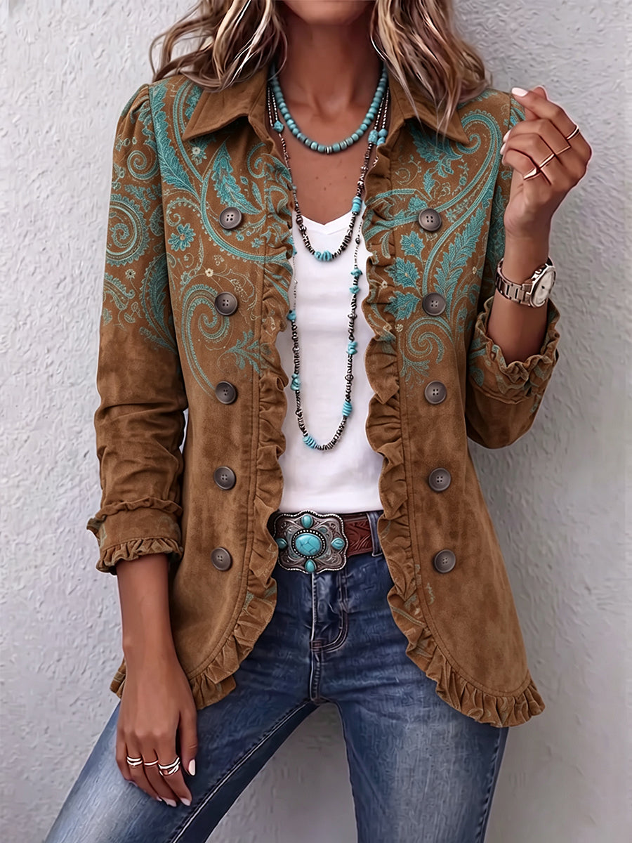 Joséphine | Veste paisley à volants