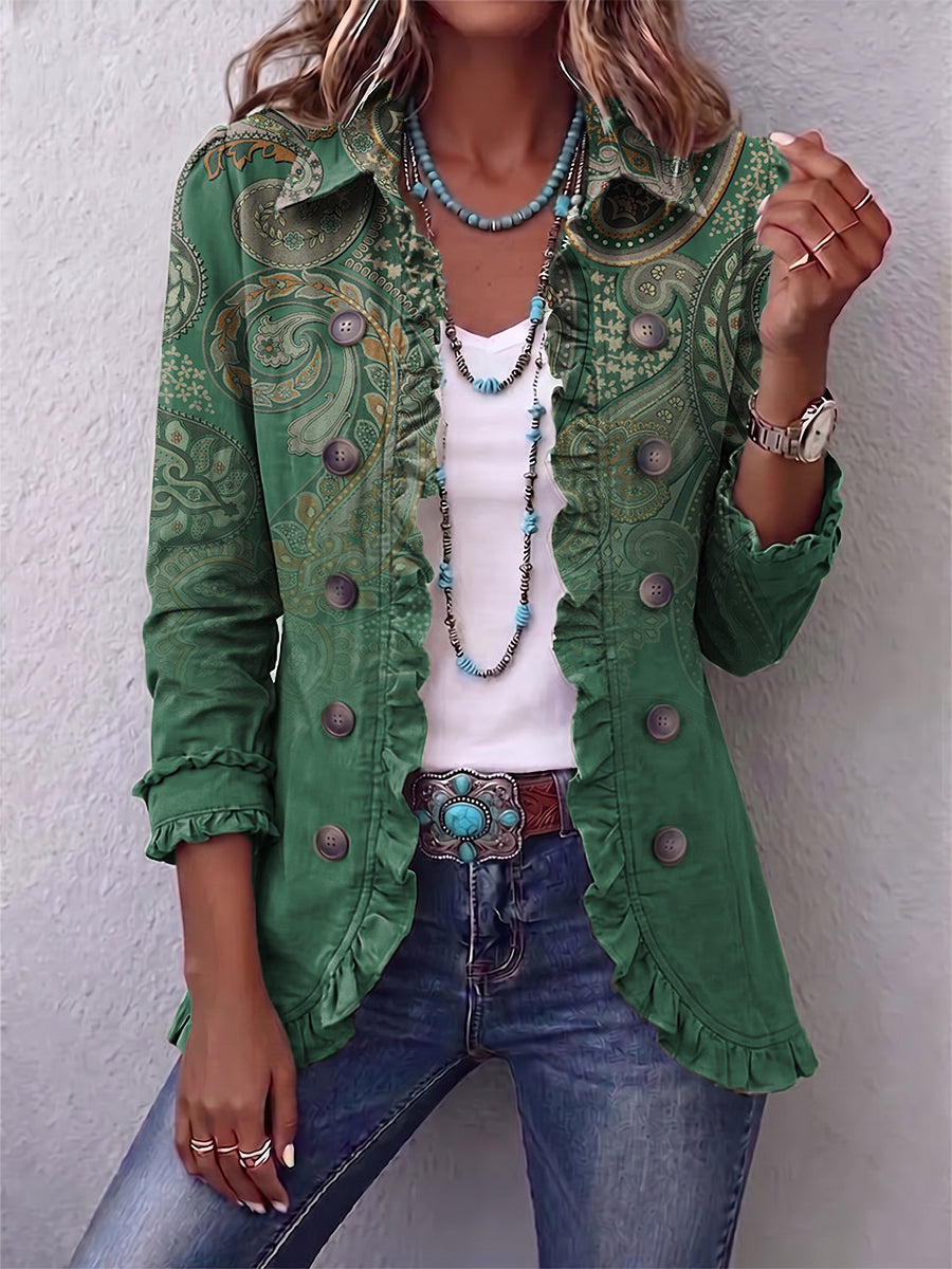 Jeanne | Veste bohème paisley à volants