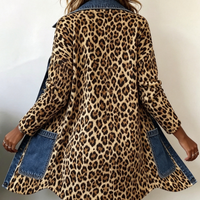 Louise | Veste longue léopard et denim