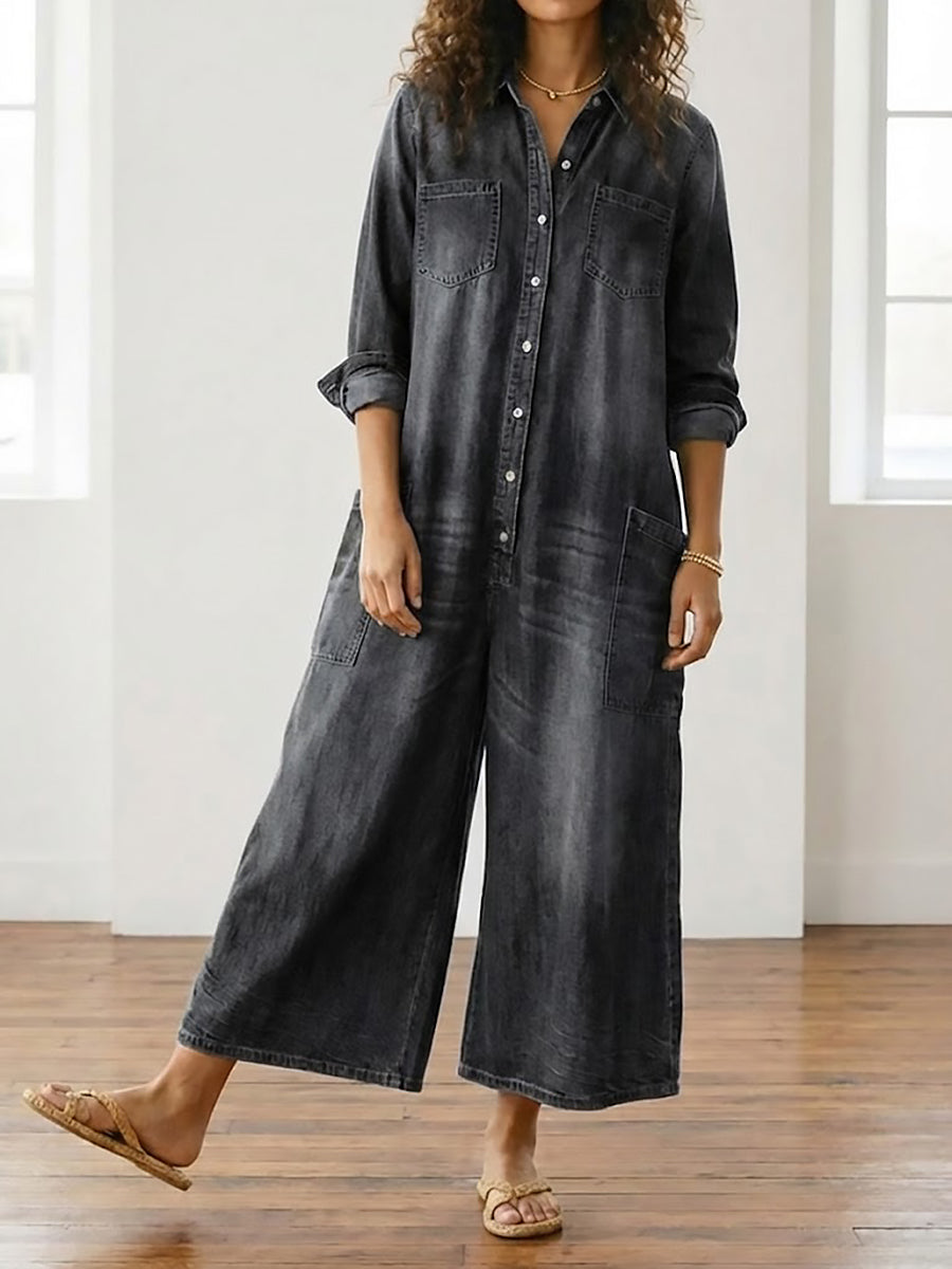 Fleur -  Combinaison en Denim de Coton