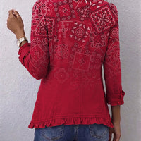 Christelle | Veste bohème paisley ombrée à volants