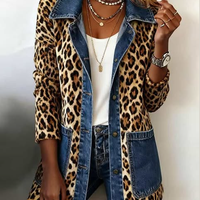 Louise | Veste longue léopard et denim