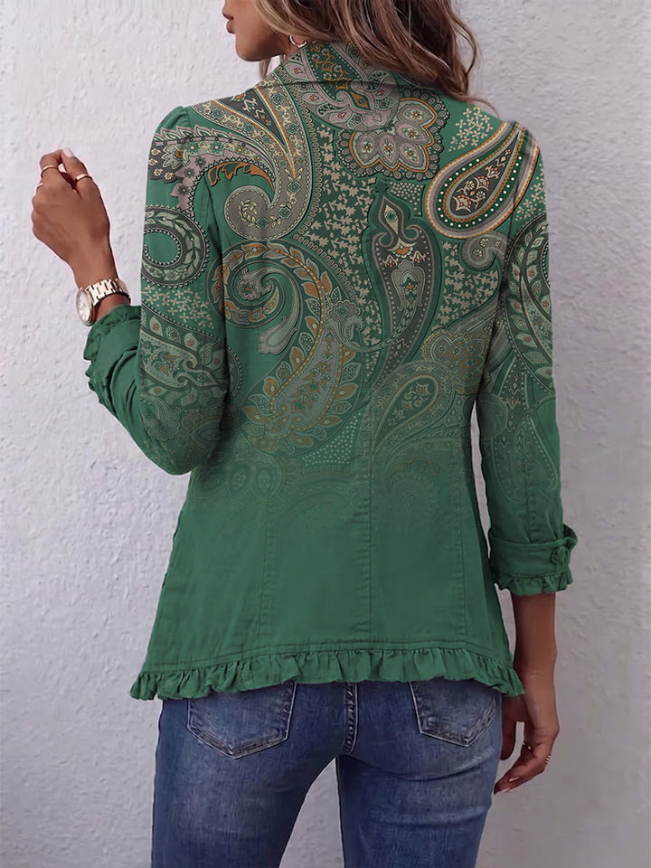 Jeanne | Veste bohème paisley à volants