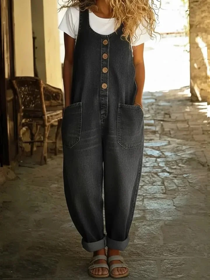 Chloé - Combinaison en Denim Lavé Vintage