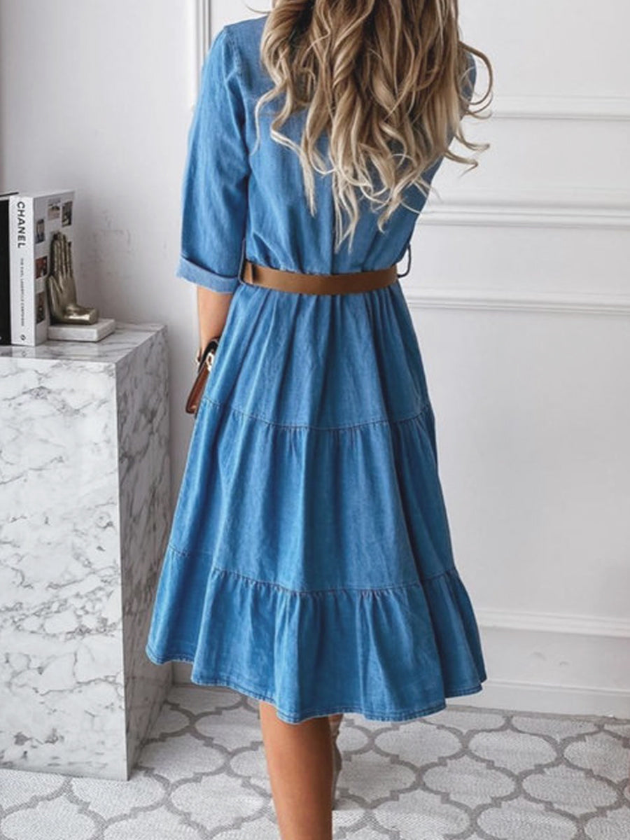 Bérénice - Robe en Jean Décontractée Élégante