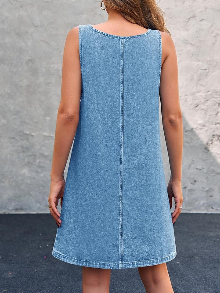 Irís - Robe à Bretelles en Denim Décontractée