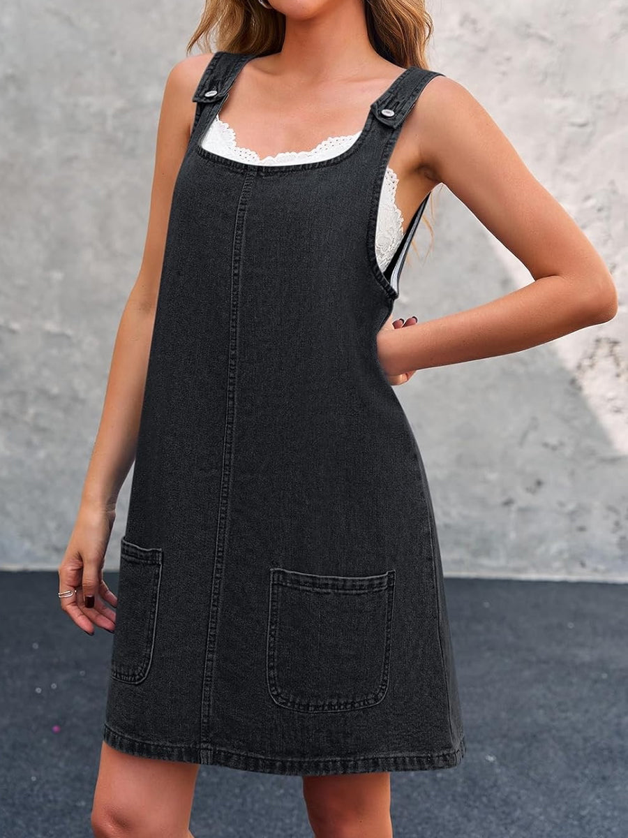 Irís - Robe à Bretelles en Denim Décontractée