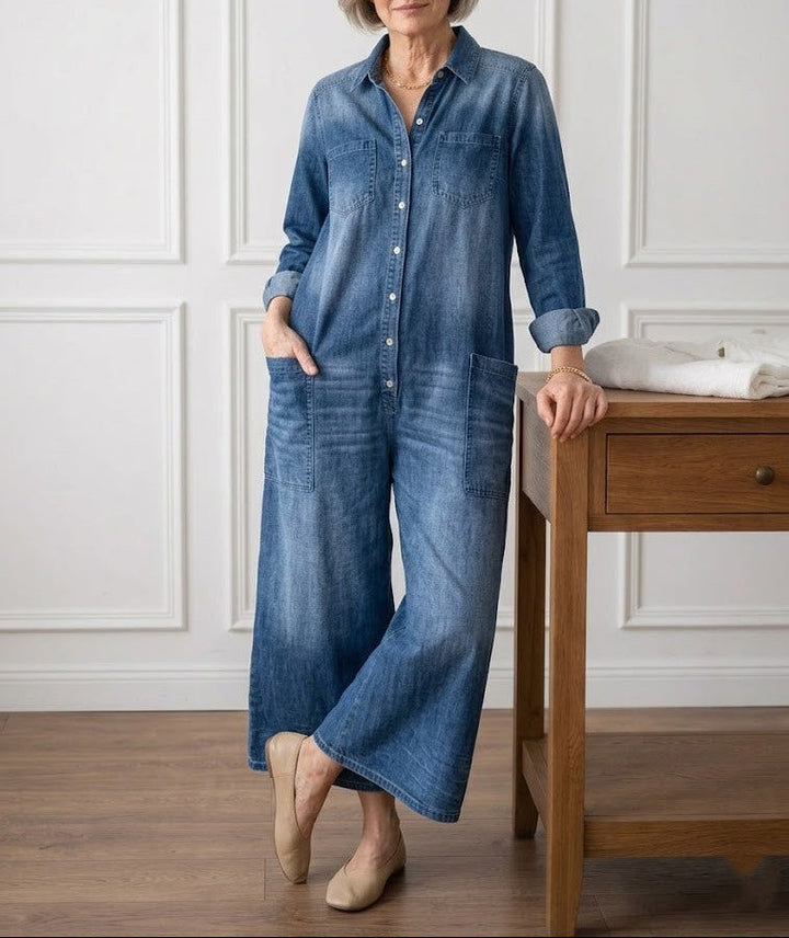 Fleur -  Combinaison en Denim de Coton